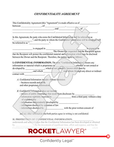 Confidentiality Agreement document preview