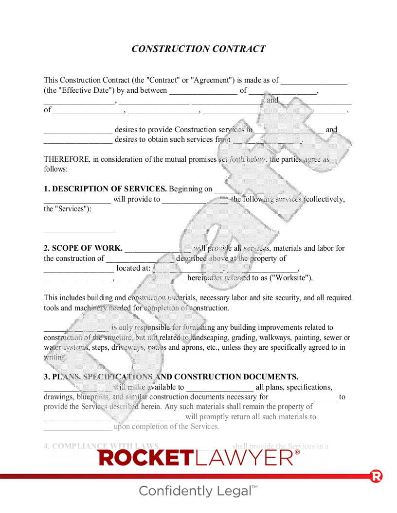 Construction Contract document preview