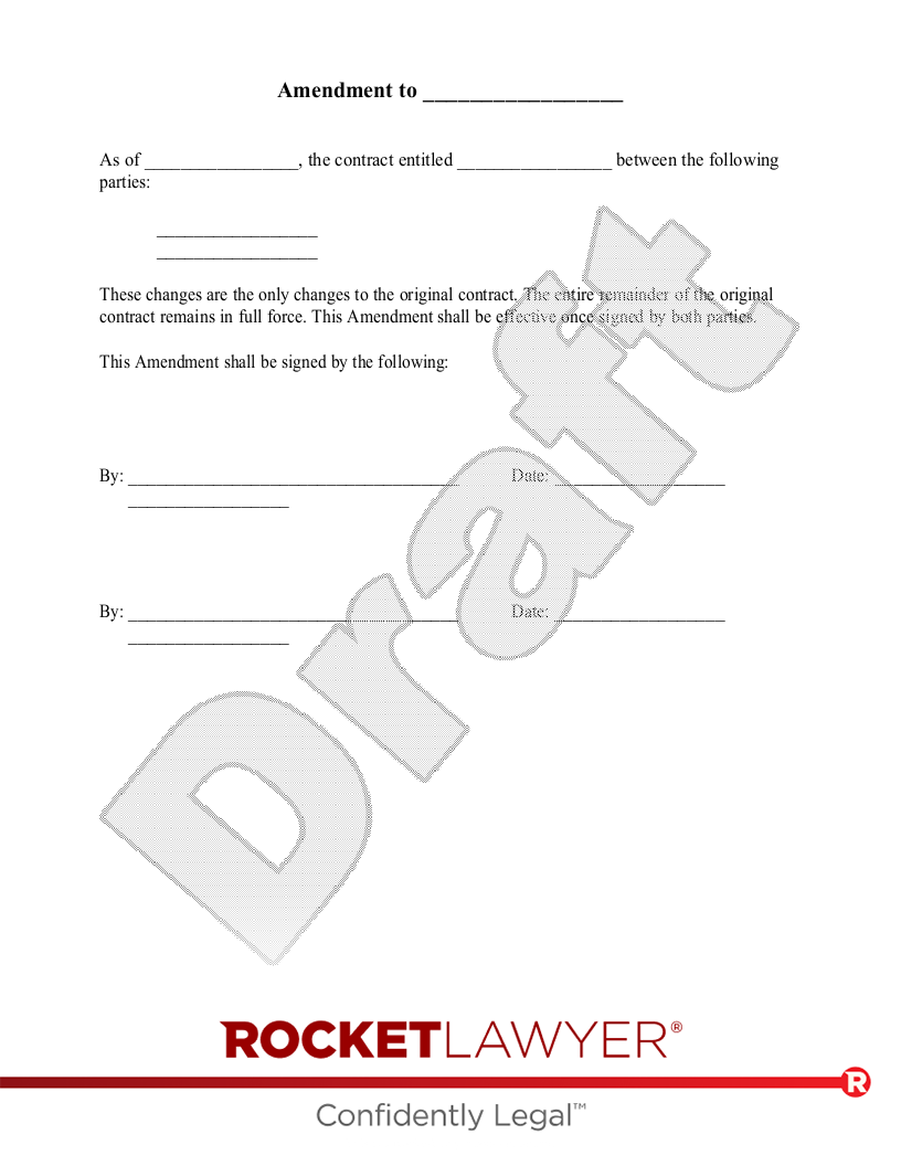Contract Amendment document preview