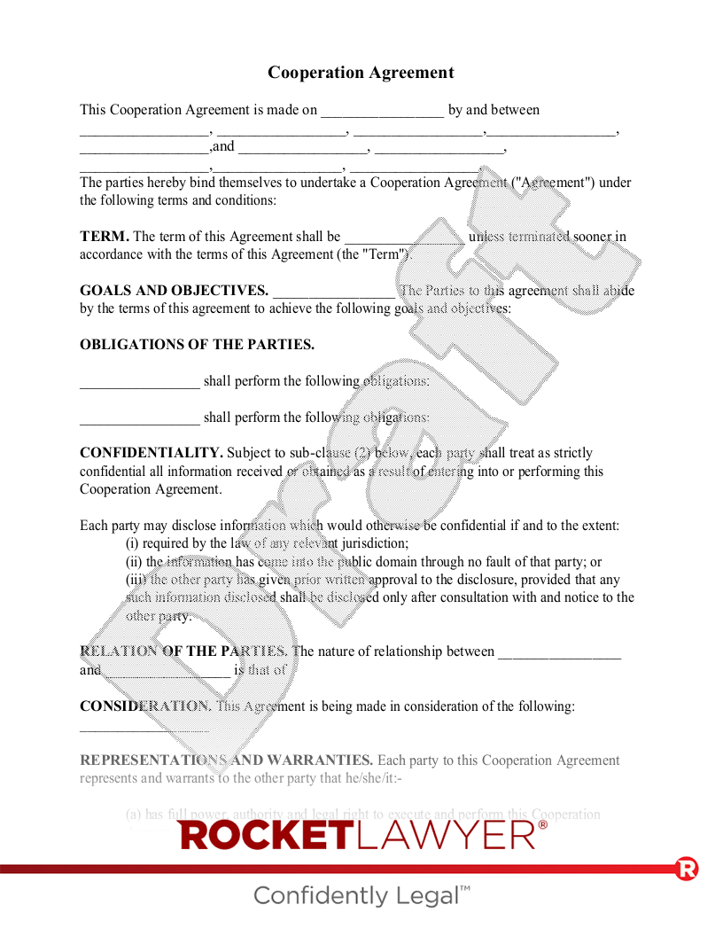 Cooperation Contract Template cooperation-contract-template