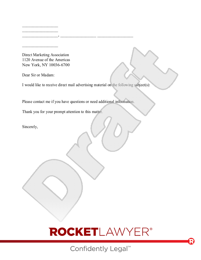 Direct Mail Advertising Request document preview