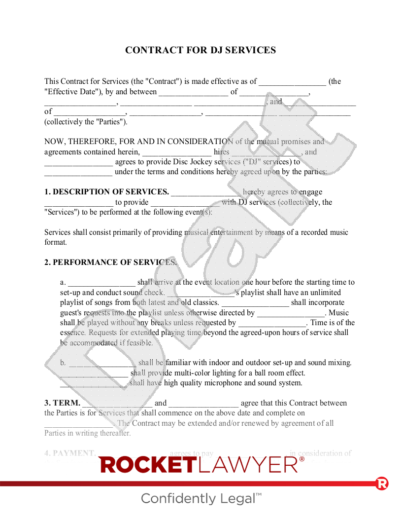 Free Talent Management Contract: Make, Sign & Download - Rocket Lawyer