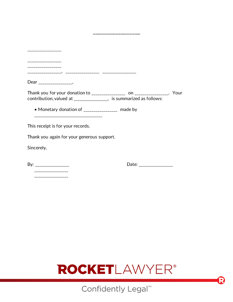 Donation Receipt Template Download A4 US Letter Size Easy 