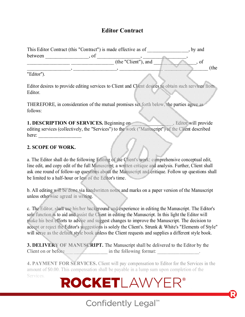 Editor Contract document preview