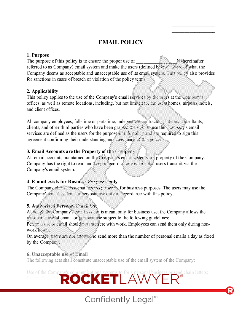 Email Policy document preview