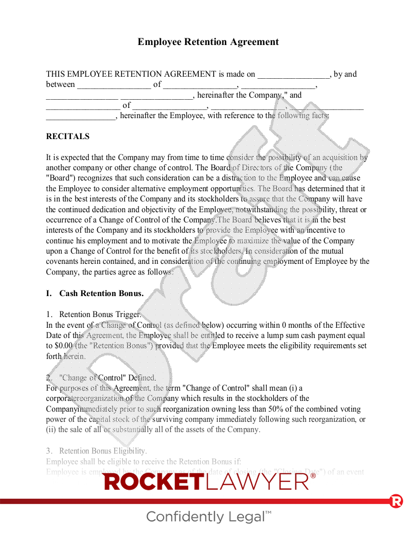 Employee Retention Agreement document preview