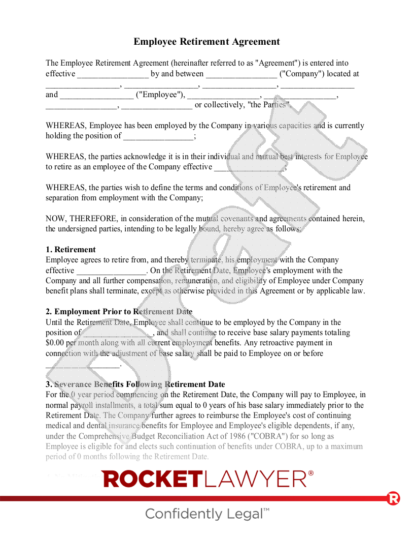 Employee Retirement Agreement document preview