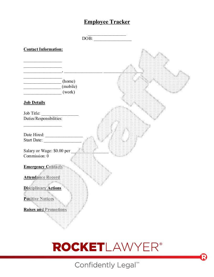 Employee Information Form document preview