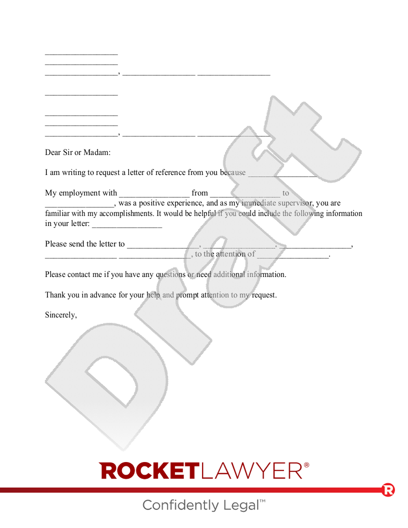 Employment Reference Request document preview