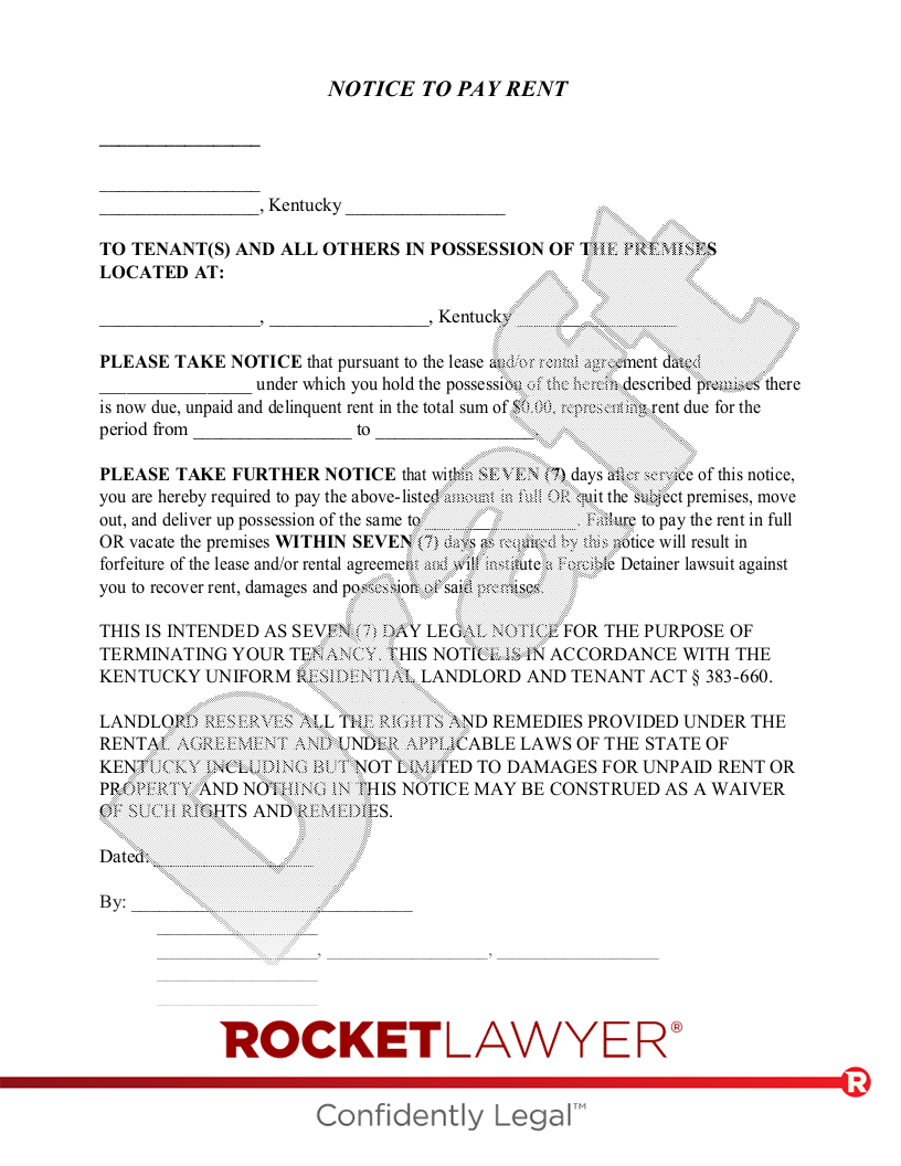 Free KY Eviction Notice Make Download Rocket Lawyer free-ky-eviction-notice-make-download-rocket-lawyer