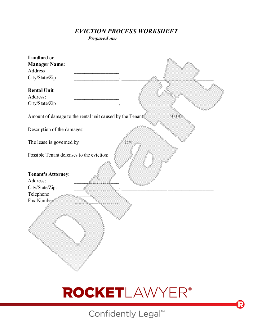 Eviction Process Worksheet document preview
