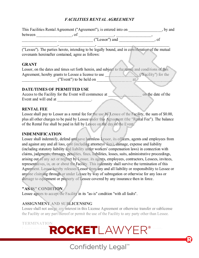 Event Space Rental Agreement Template