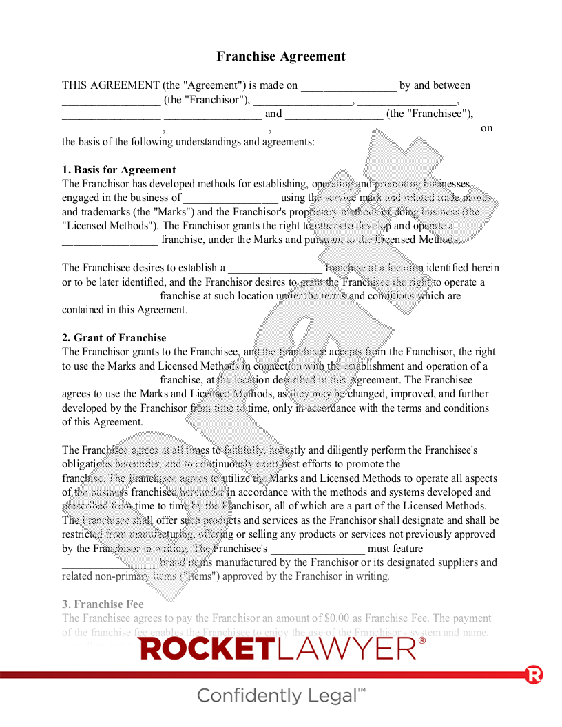 Franchise Agreement document preview