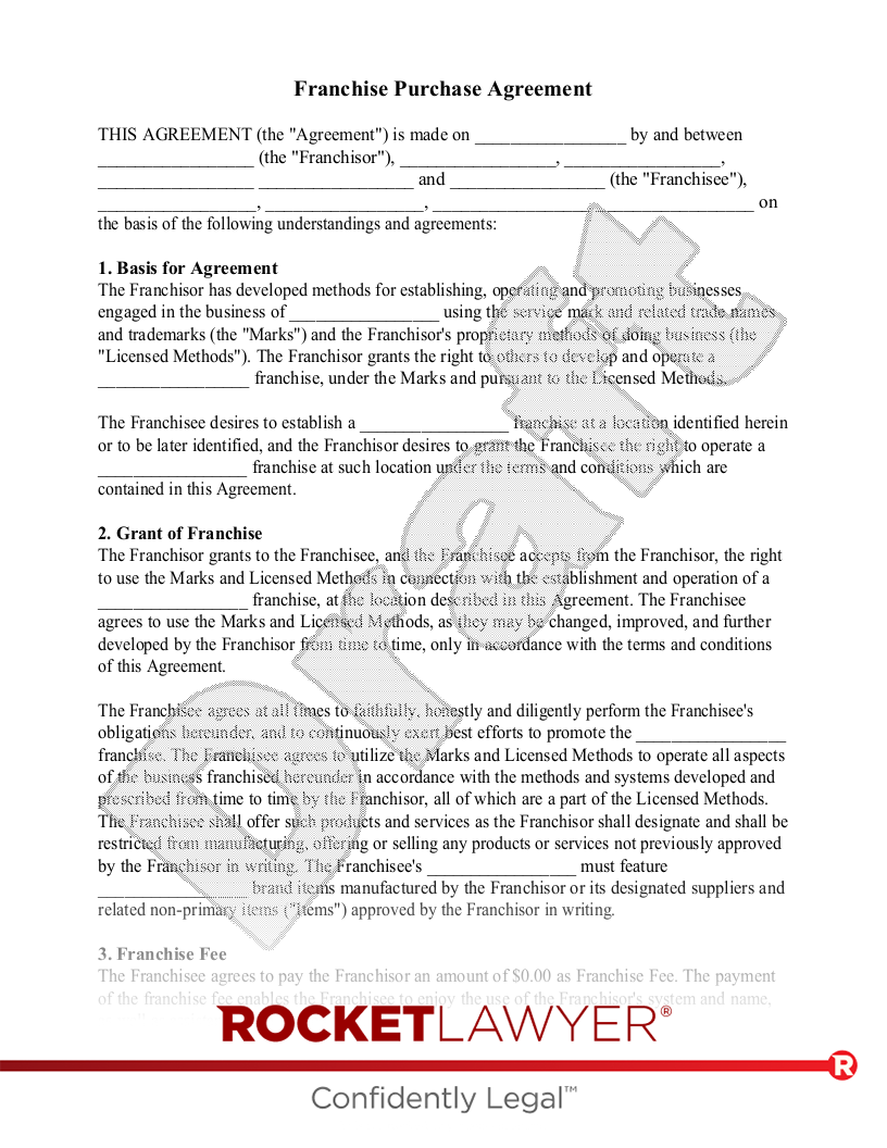 Franchise Purchase Agreement document preview