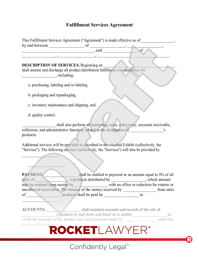 Fulfillment Services Agreement document preview