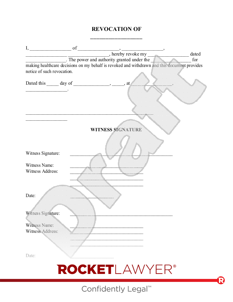 Revocation of Medical Power of Attorney document preview