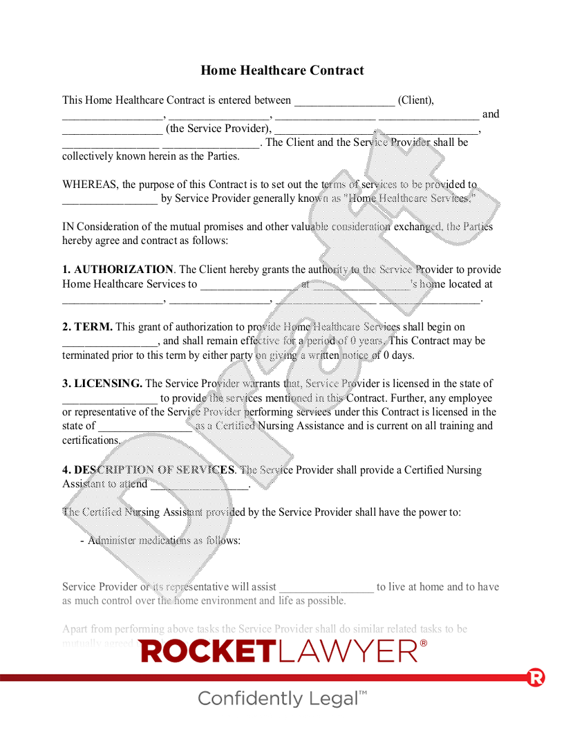 Free Home Health Care Contract Template