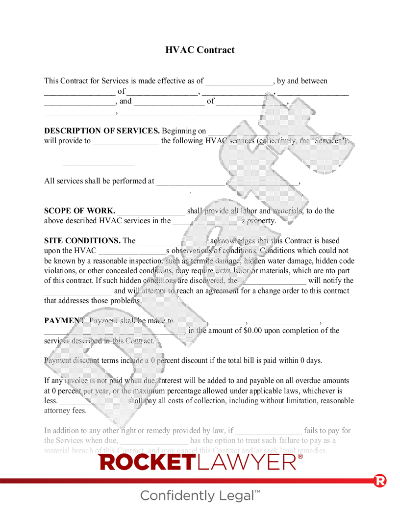 HVAC Contract document preview