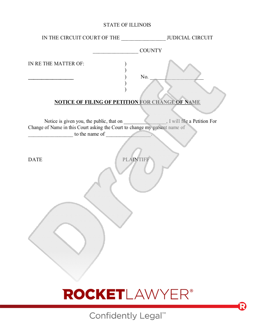 Illinois Name Change Petition and Order document preview