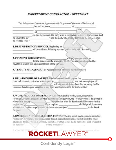 Independent Contractor Agreement document preview