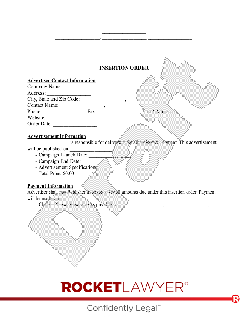 Insertion Order document preview