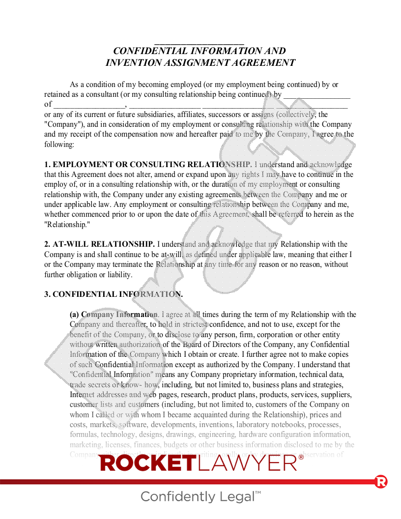 Invention Assignment Agreement document preview
