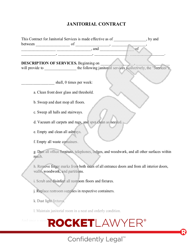 Janitorial Contract document preview
