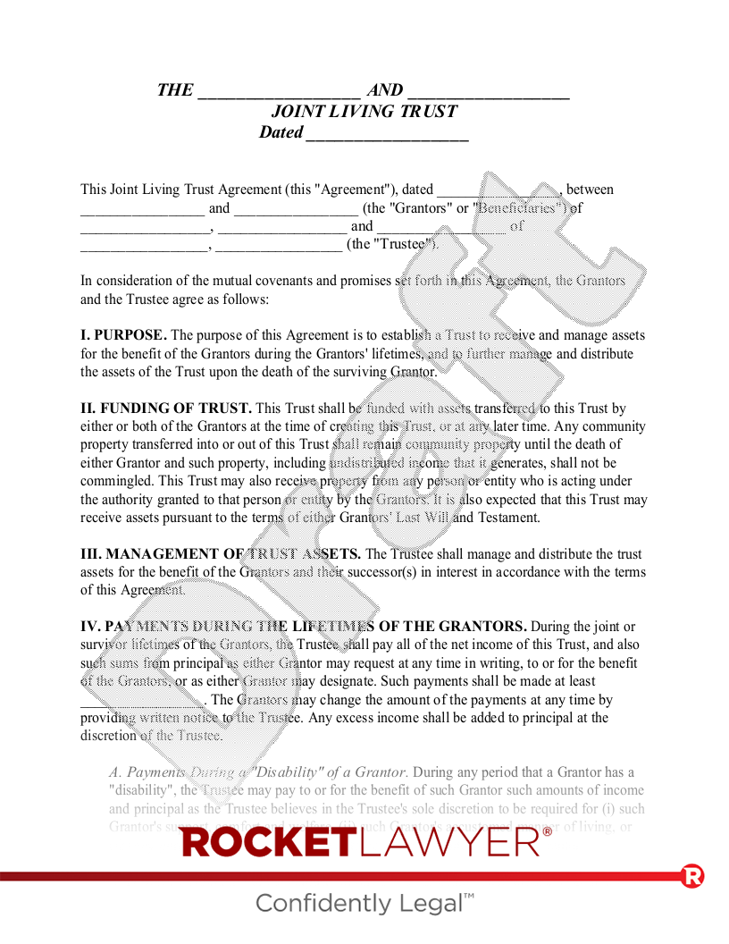 Joint Living Trust document preview