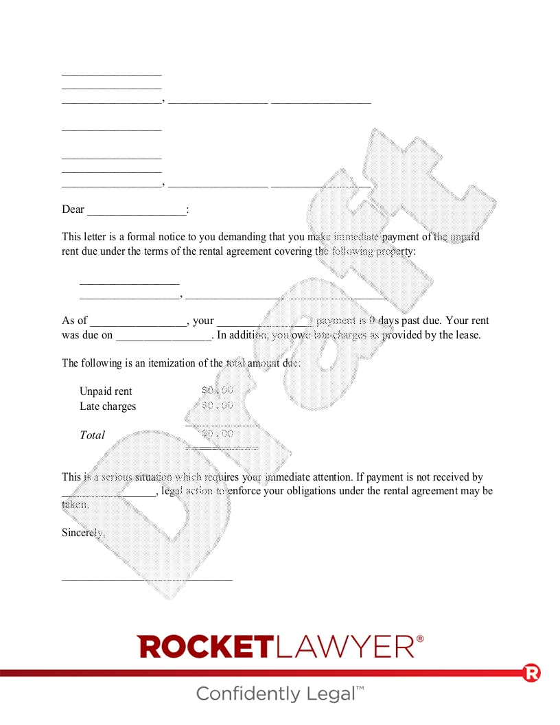 Late Rent Notice document preview