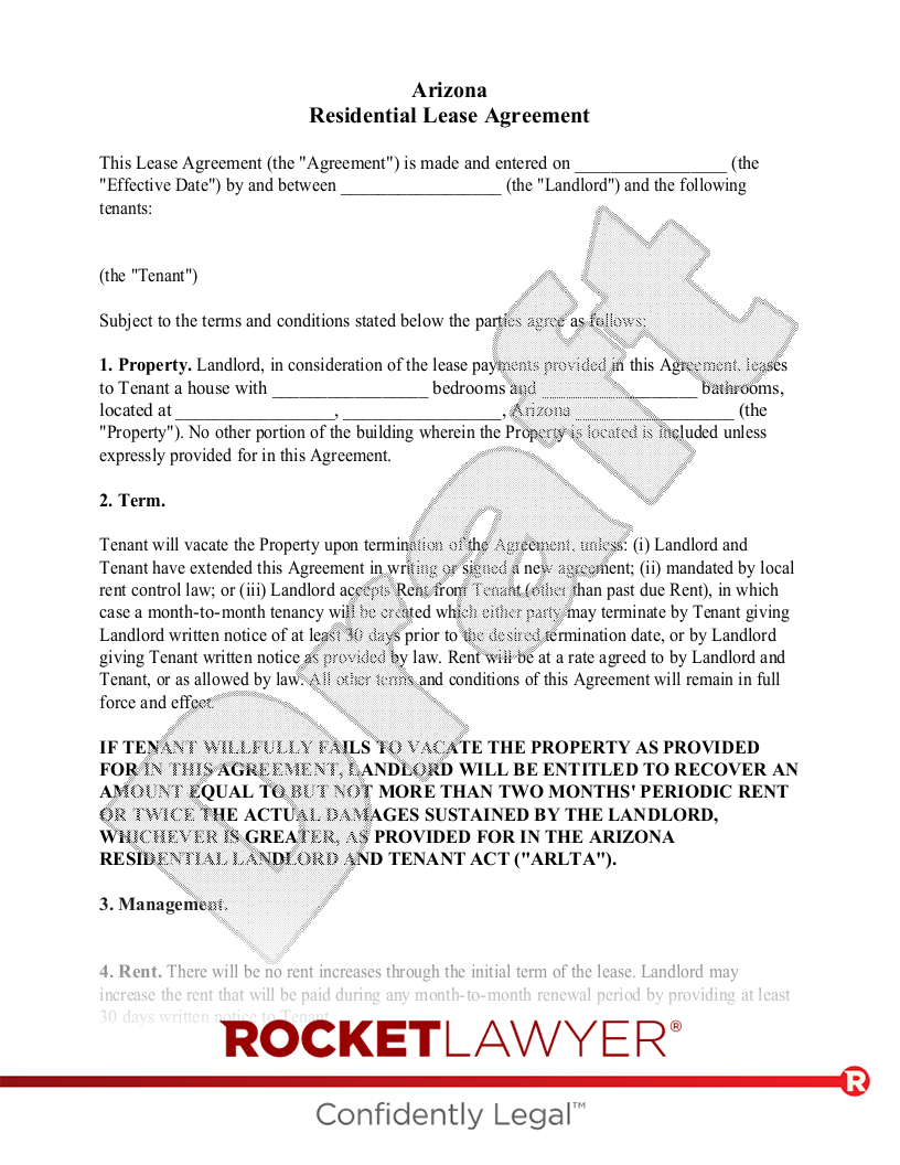 Arizona Lease Agreement document preview
