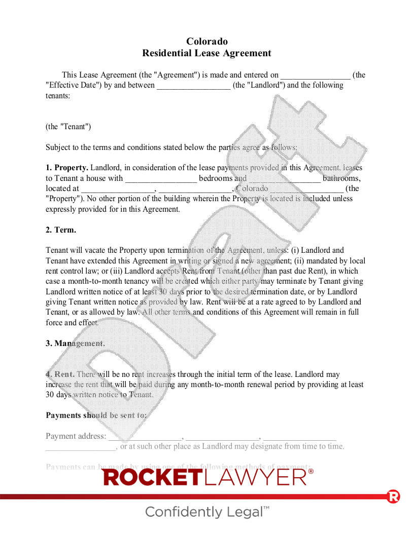 Colorado Lease Agreement document preview