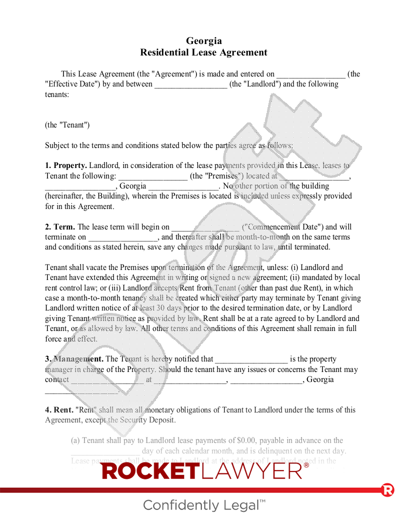 Georgia Lease Agreement document preview