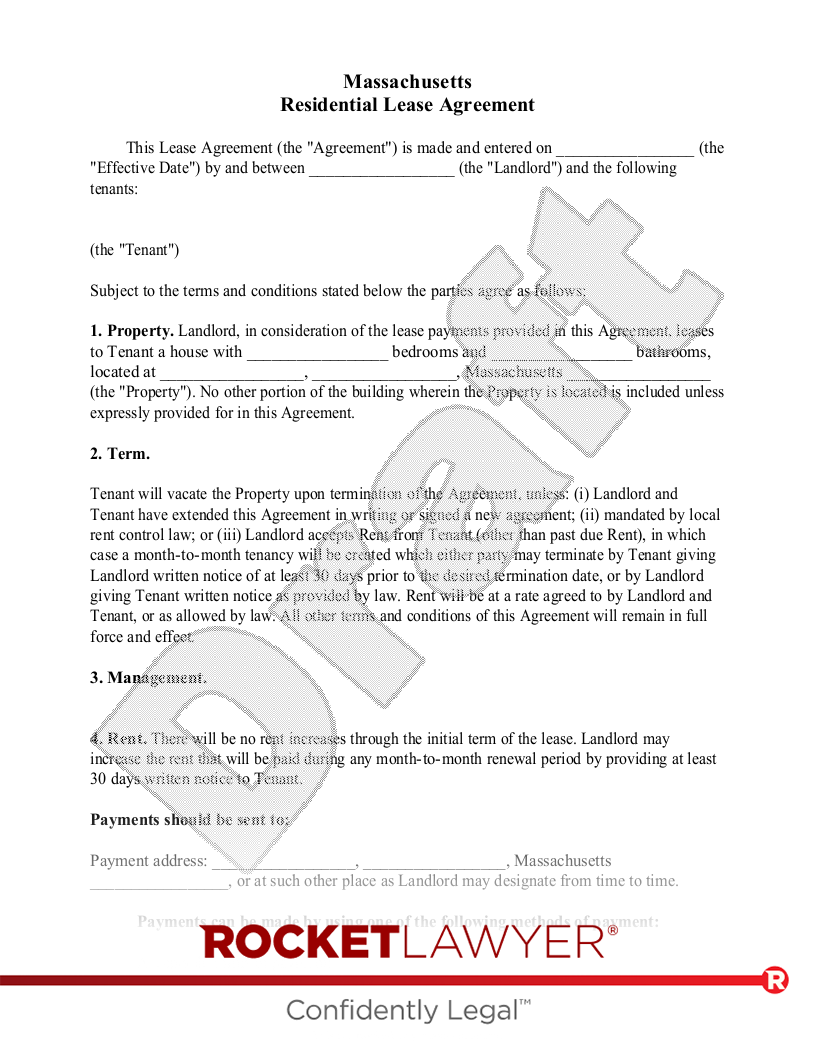 Massachusetts Lease Agreement document preview