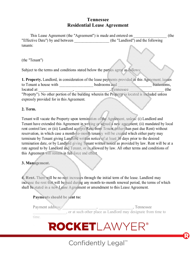 Tennessee Lease Agreement document preview