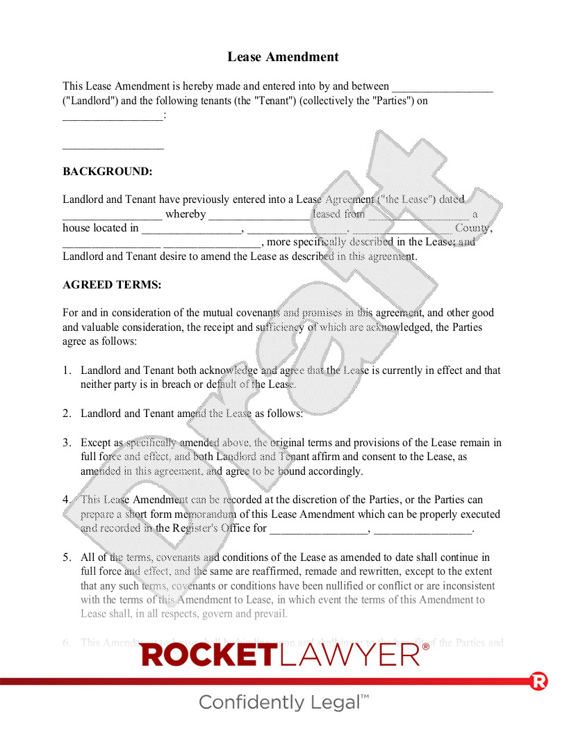 Lease Amendment document preview