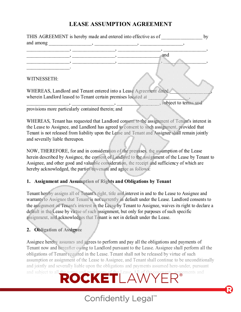 Lease Assumption Agreement document preview