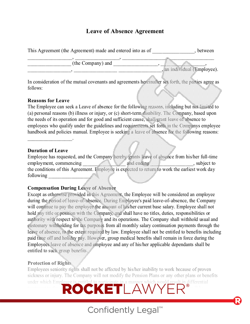 Leave of Absence Request Form document preview