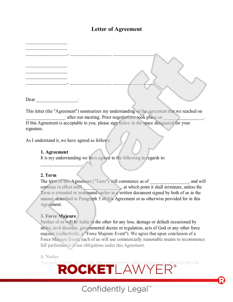 Letter of Agreement document preview
