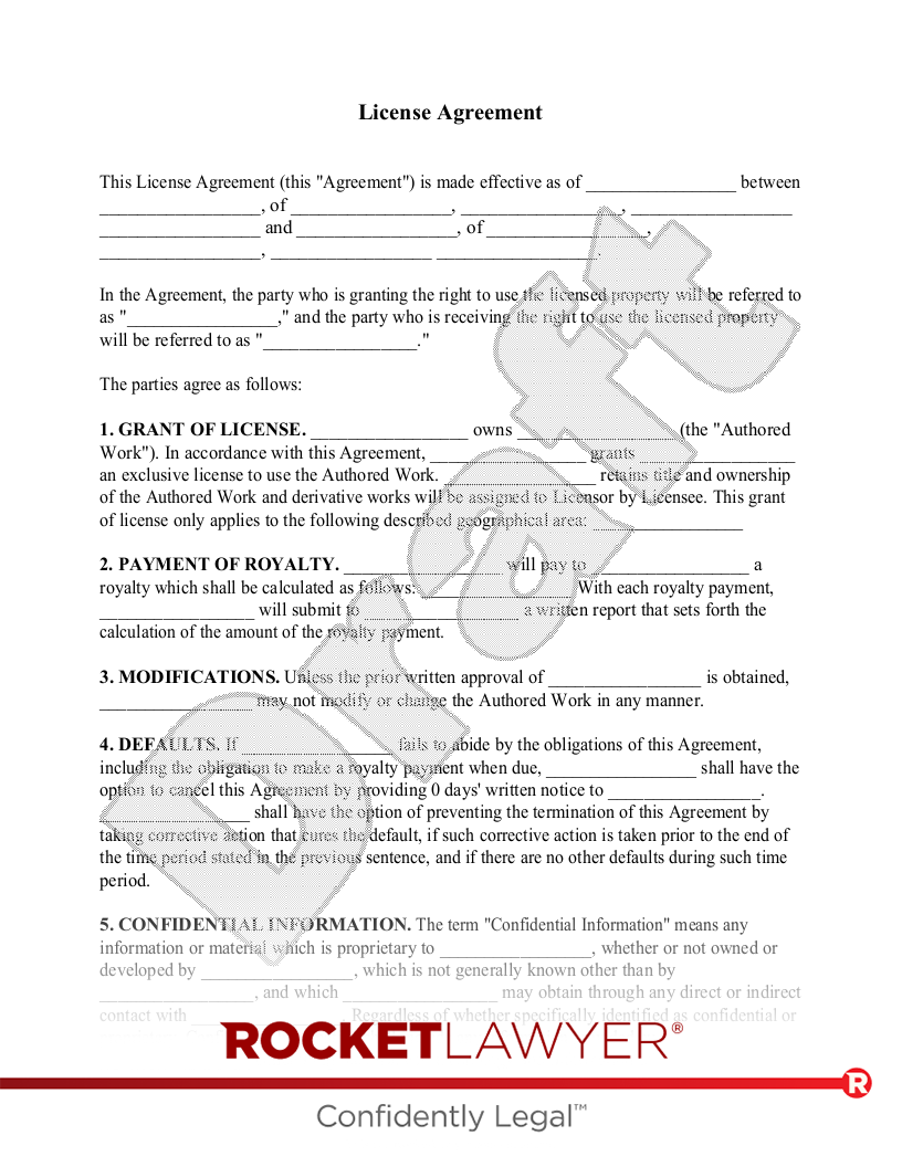 License Agreement document preview