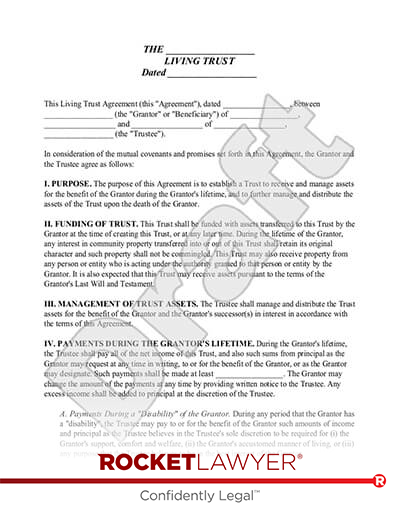 Living Trust document preview