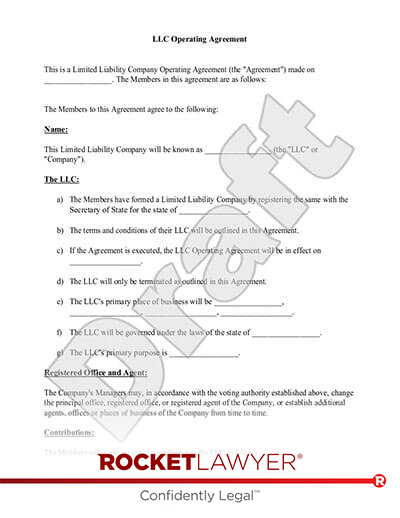 Georgia LLC Operating Agreement document preview