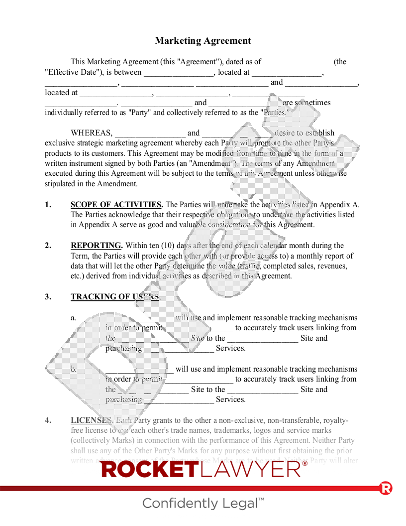 Marketing Agreement document preview