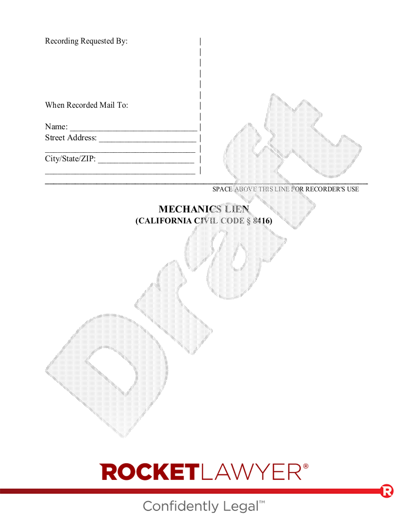 Mechanic's Lien document preview