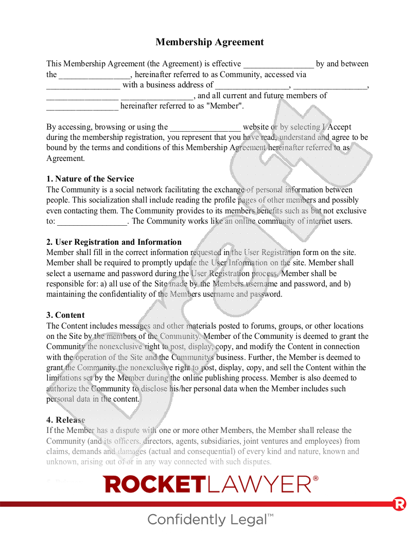 Membership Agreement document preview