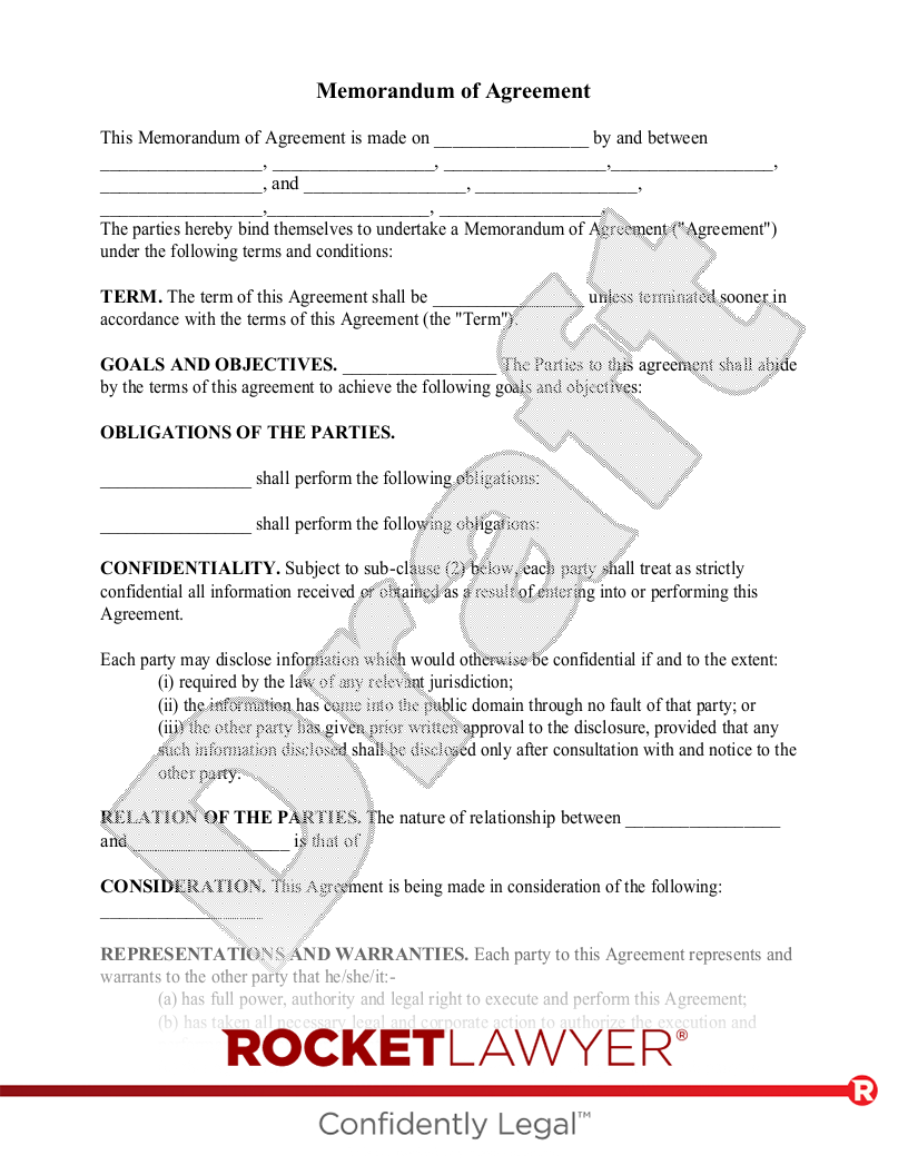 Memorandum of Agreement document preview