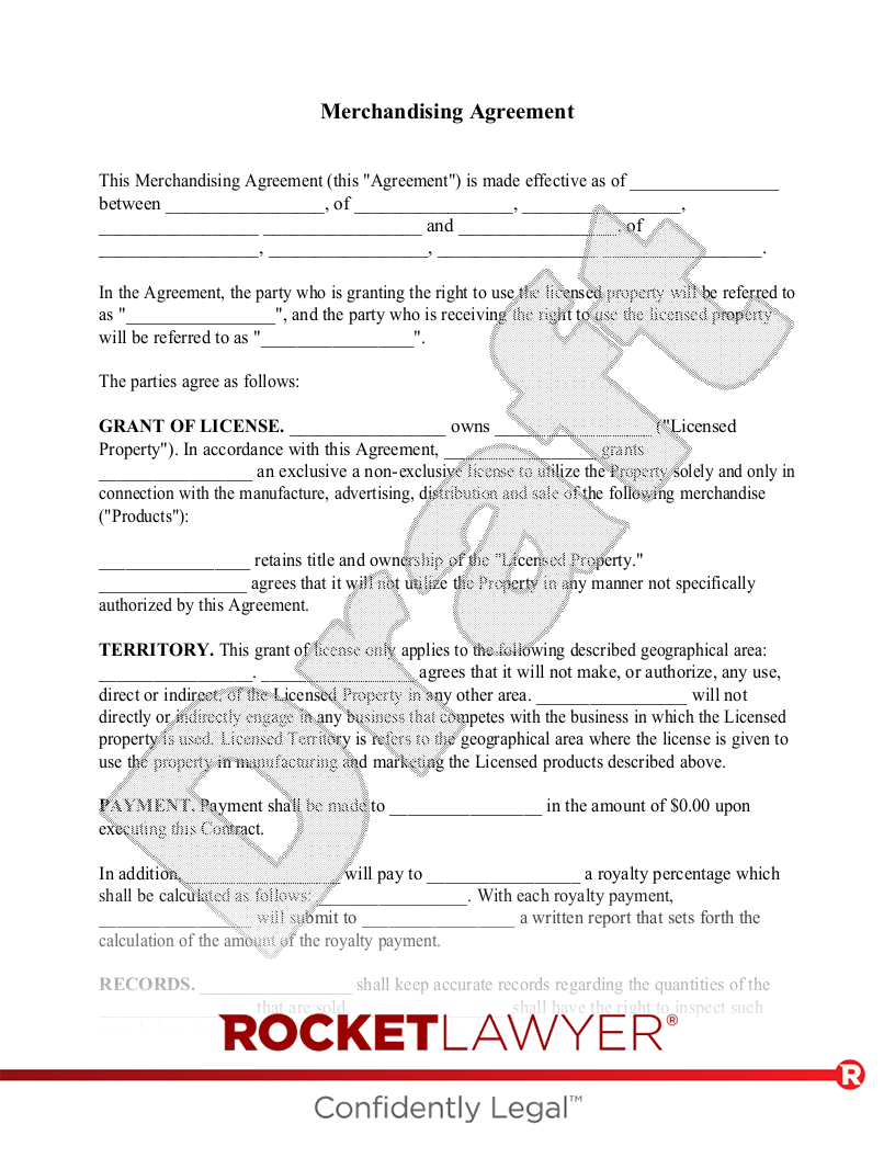 Merchandising Agreement document preview