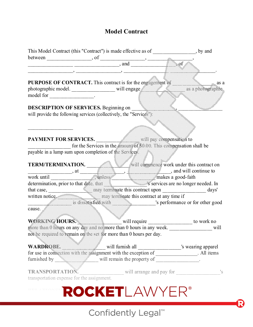 Model Contract document preview