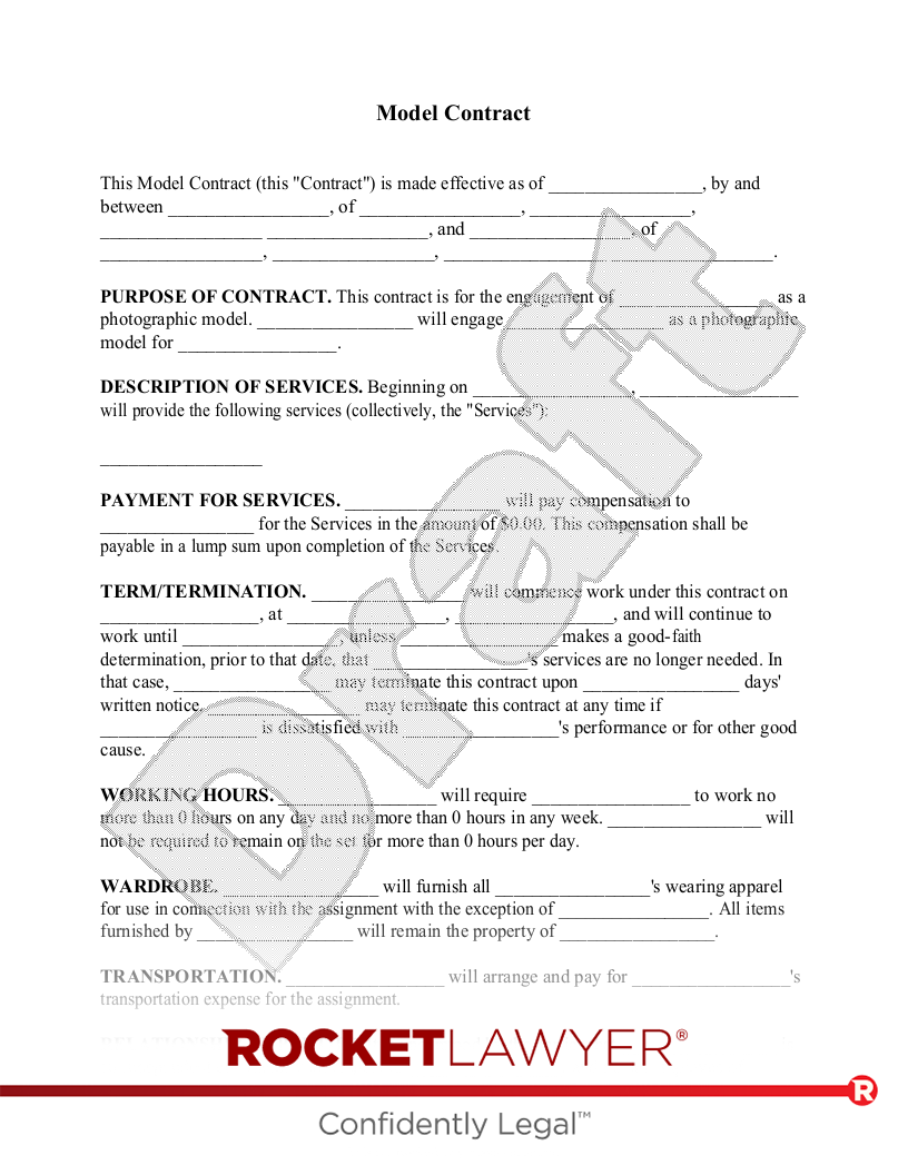 Free Model Contract Template & FAQs Rocket Lawyer