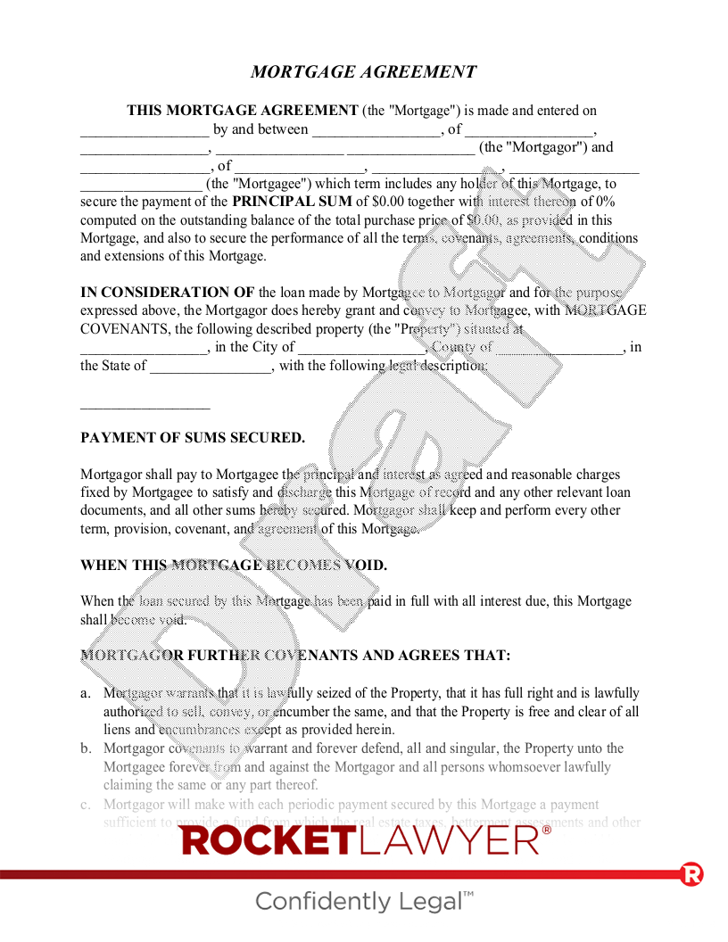 Mortgage Agreement document preview