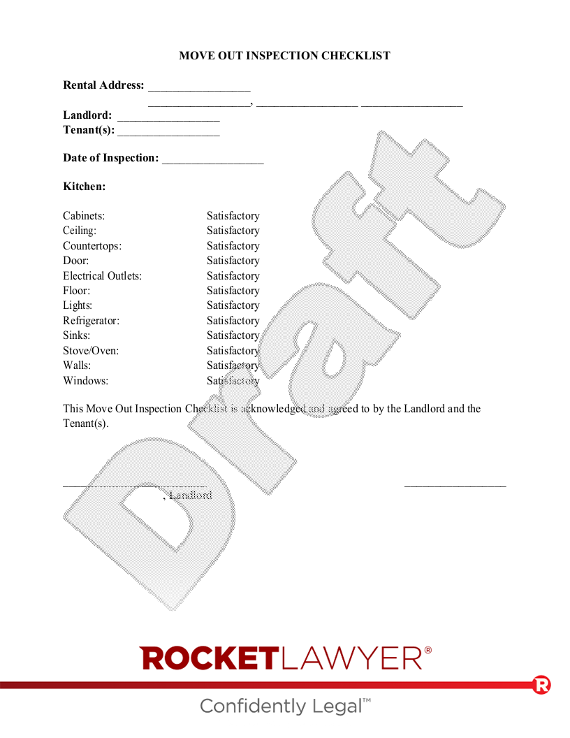 Move Out Checklist document preview